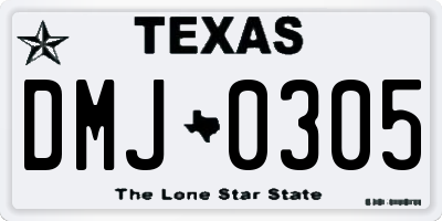 TX license plate DMJ0305