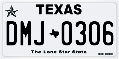 TX license plate DMJ0306