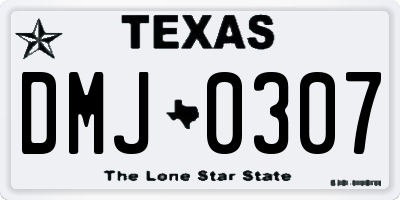 TX license plate DMJ0307