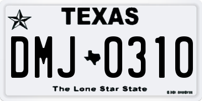 TX license plate DMJ0310