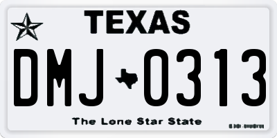 TX license plate DMJ0313