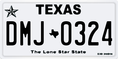 TX license plate DMJ0324