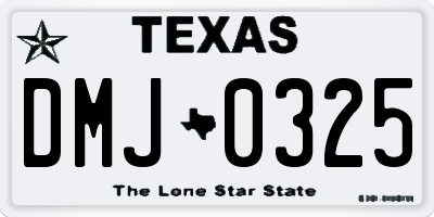 TX license plate DMJ0325