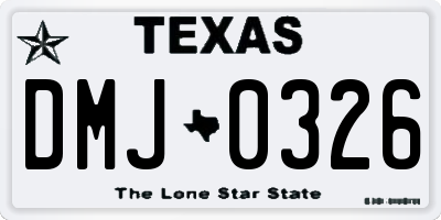 TX license plate DMJ0326