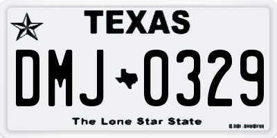TX license plate DMJ0329
