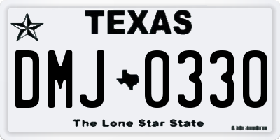 TX license plate DMJ0330