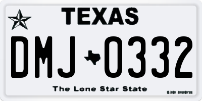 TX license plate DMJ0332