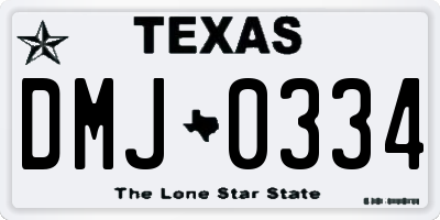 TX license plate DMJ0334