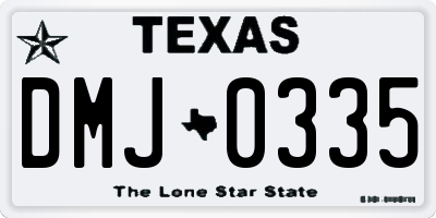 TX license plate DMJ0335