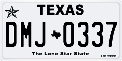 TX license plate DMJ0337