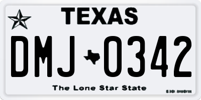 TX license plate DMJ0342