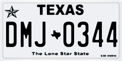 TX license plate DMJ0344