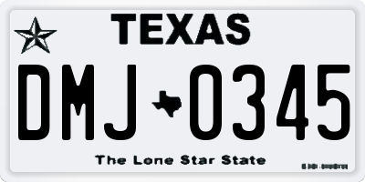 TX license plate DMJ0345