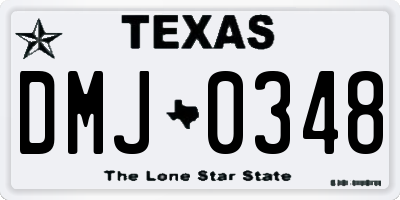 TX license plate DMJ0348