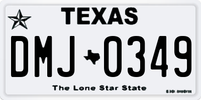 TX license plate DMJ0349