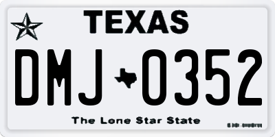 TX license plate DMJ0352