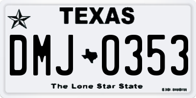TX license plate DMJ0353