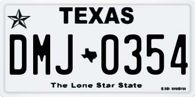 TX license plate DMJ0354