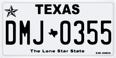 TX license plate DMJ0355