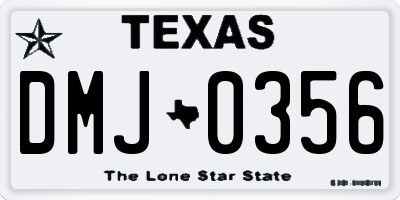 TX license plate DMJ0356