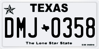 TX license plate DMJ0358