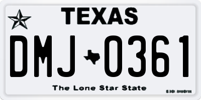 TX license plate DMJ0361