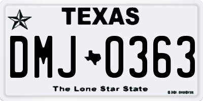 TX license plate DMJ0363