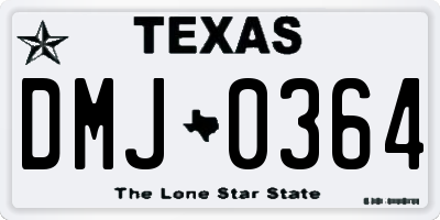 TX license plate DMJ0364