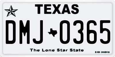 TX license plate DMJ0365