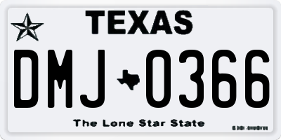 TX license plate DMJ0366