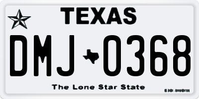 TX license plate DMJ0368