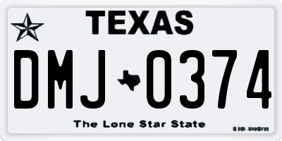TX license plate DMJ0374