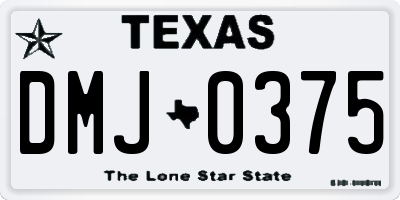TX license plate DMJ0375