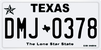 TX license plate DMJ0378