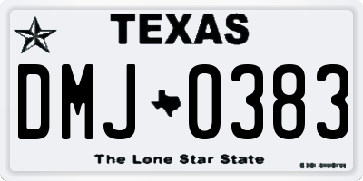 TX license plate DMJ0383