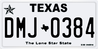 TX license plate DMJ0384
