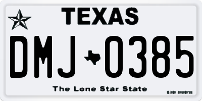 TX license plate DMJ0385