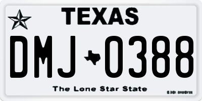 TX license plate DMJ0388