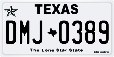 TX license plate DMJ0389