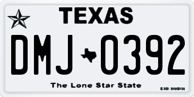 TX license plate DMJ0392