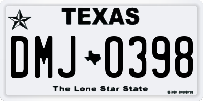 TX license plate DMJ0398