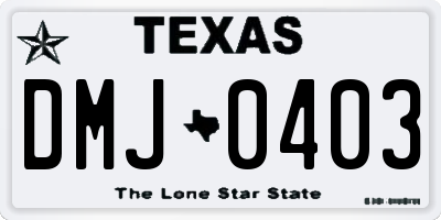 TX license plate DMJ0403