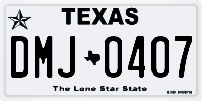 TX license plate DMJ0407
