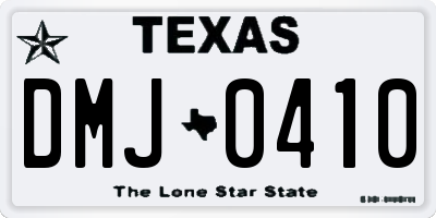 TX license plate DMJ0410