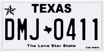 TX license plate DMJ0411