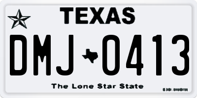 TX license plate DMJ0413