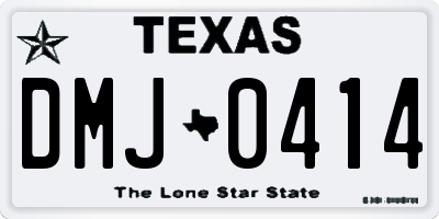 TX license plate DMJ0414