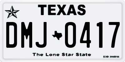 TX license plate DMJ0417