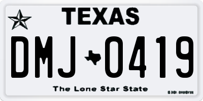 TX license plate DMJ0419