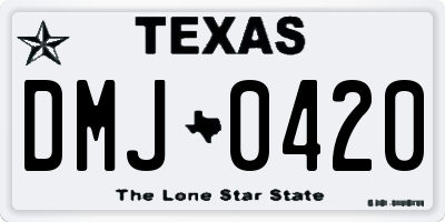 TX license plate DMJ0420